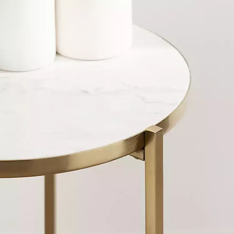 Kirklands Home Round Aguilar Accent Table Gold Outlet