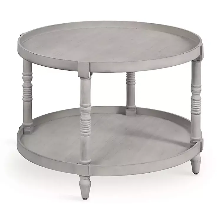 Kirklands Home Round Bellport Coffee Table Gray Clearance