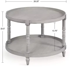 Kirklands Home Round Bellport Coffee Table Gray Clearance