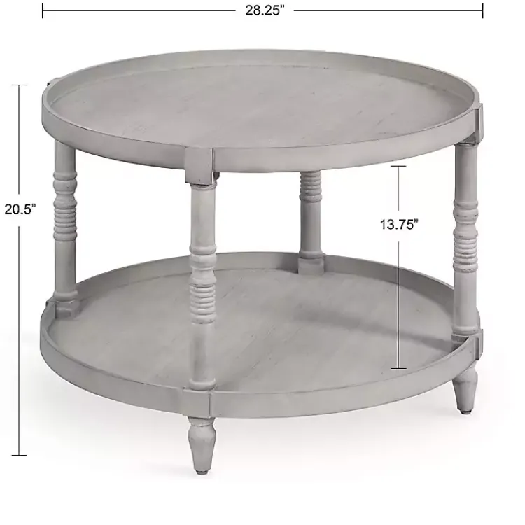 Kirklands Home Round Bellport Coffee Table Gray Clearance