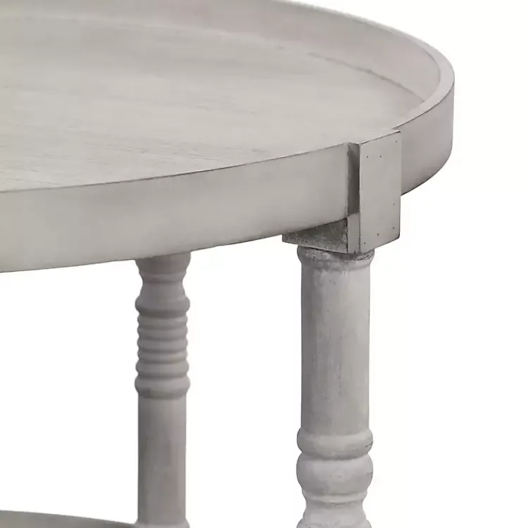 Kirklands Home Round Bellport Coffee Table Gray Clearance
