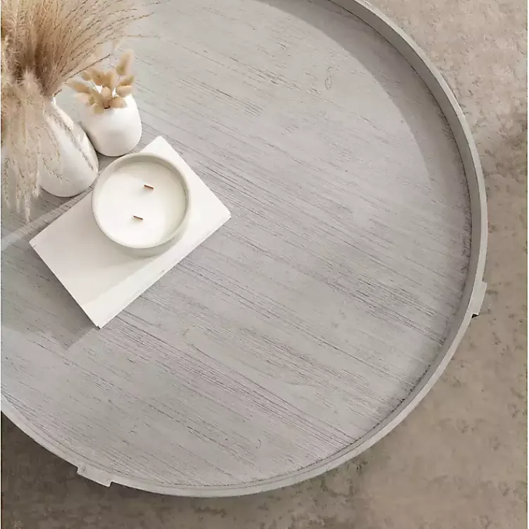 Kirklands Home Round Bellport Coffee Table Gray Clearance
