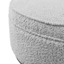 Kirklands Home Round Upholstered Ottoman Gray Online