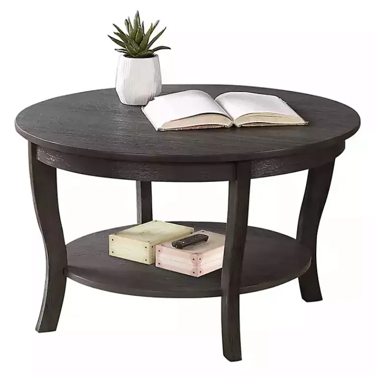 Kirklands Home Round wash Curved Legs Coffee Table Gray