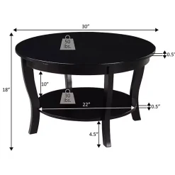 Kirklands Home Round wash Curved Legs Coffee Table Gray