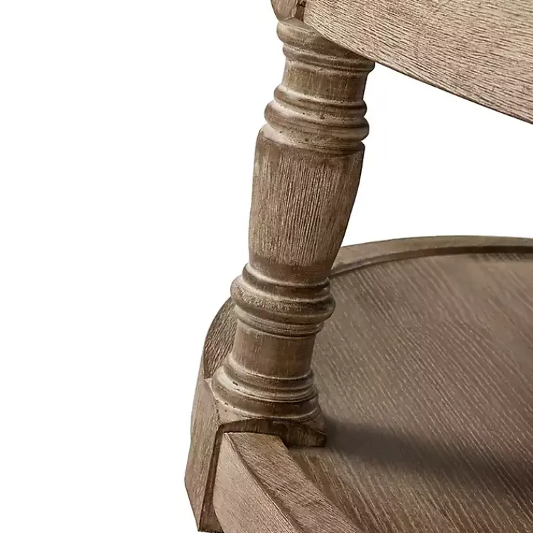 Kirklands Home Round Cepheus Tufted Ottoman Ivory Clearance