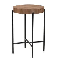 Kirklands Home Round Light Wood X Base Accent Table Brown Discount