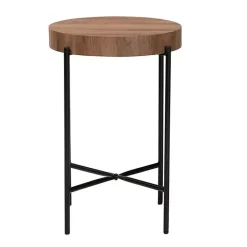 Kirklands Home Round Light Wood X Base Accent Table Brown Discount