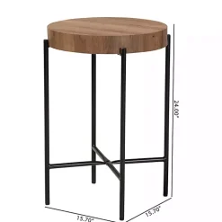 Kirklands Home Round Light Wood X Base Accent Table Brown Discount