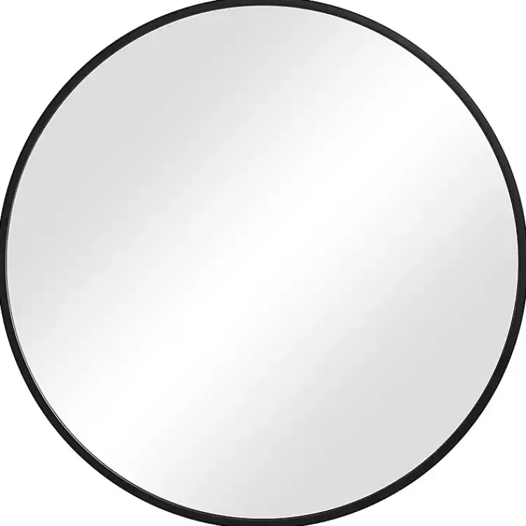 Kirklands Home Round Matte Black Thin Frame Mirror Hot