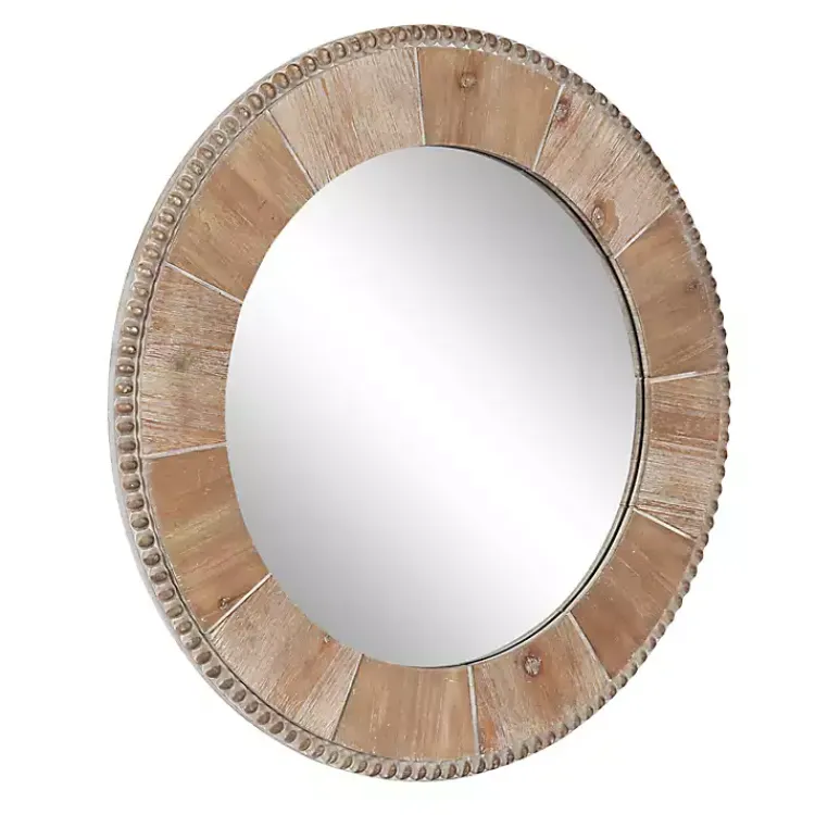 Kirklands Home Round Natural Calona Wood Wall Mirror Sale