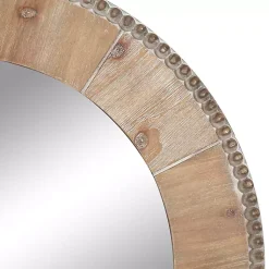 Kirklands Home Round Natural Calona Wood Wall Mirror Sale