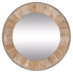 Kirklands Home Round Natural Calona Wood Wall Mirror Sale