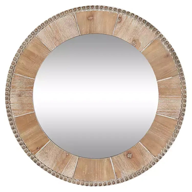Kirklands Home Round Natural Calona Wood Wall Mirror Sale