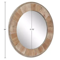 Kirklands Home Round Natural Calona Wood Wall Mirror Sale