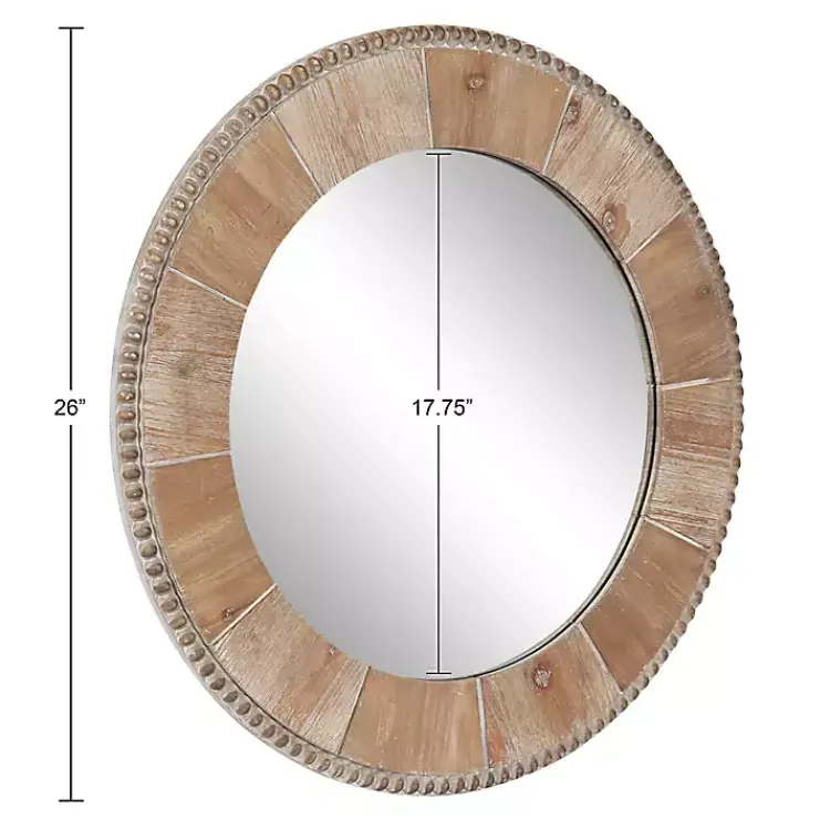 Kirklands Home Round Natural Calona Wood Wall Mirror Sale