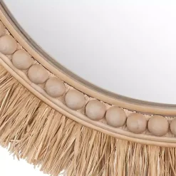 Kirklands Home Round Natural Rattan Beaded Wall Mirror Online