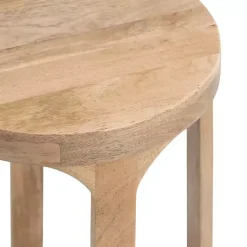 Kirklands Home Round Natural Wood Dani Accent Table Tan Best