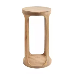 Kirklands Home Round Natural Wood Dani Accent Table Tan Best