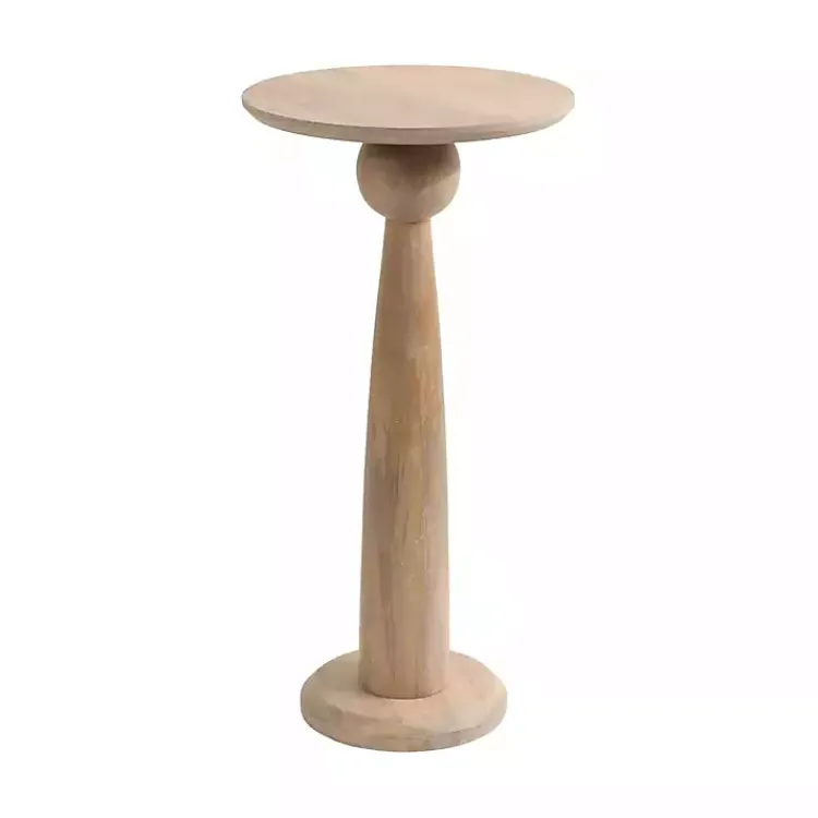 Kirklands Home Round Natural Wood Jess Accent Table Tan Outlet