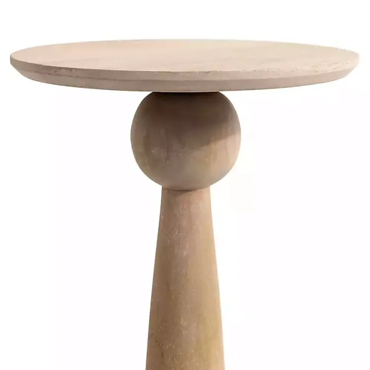Kirklands Home Round Natural Wood Jess Accent Table Tan Outlet
