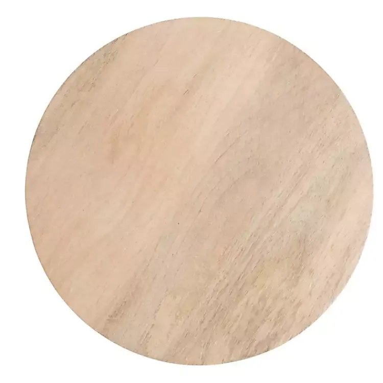 Kirklands Home Round Natural Wood Jess Accent Table Tan Outlet