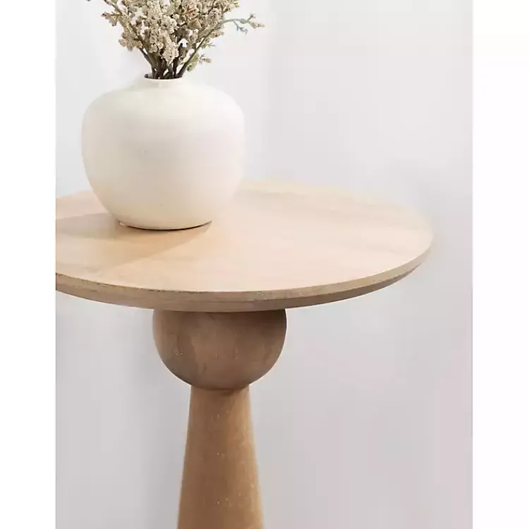 Kirklands Home Round Natural Wood Jess Accent Table Tan Outlet