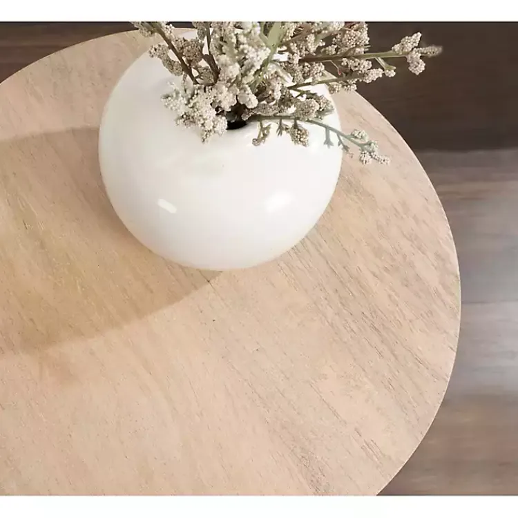 Kirklands Home Round Natural Wood Jess Accent Table Tan Outlet