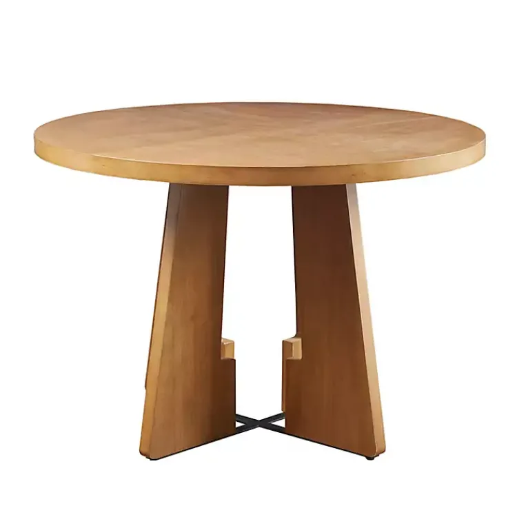 Kirklands Home Round Pecan Wood Kenny Dining Table Brown Sale