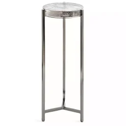 Kirklands Home Round Pewter Aguilar Accent Table