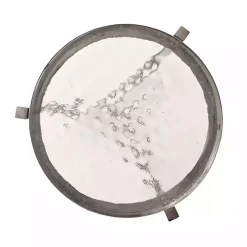 Kirklands Home Round Pewter Aguilar Accent Table