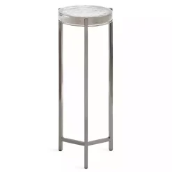 Kirklands Home Round Pewter Aguilar Accent Table