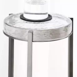Kirklands Home Round Pewter Aguilar Accent Table