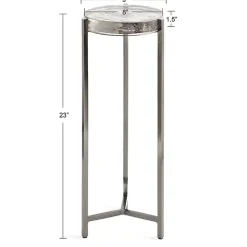 Kirklands Home Round Pewter Aguilar Accent Table