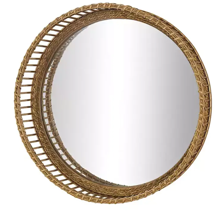 Kirklands Home Round Seagrass and Bamboo Wall Mirror Online
