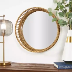 Kirklands Home Round Seagrass and Bamboo Wall Mirror Online