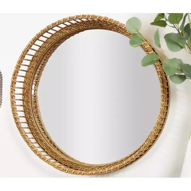 Kirklands Home Round Seagrass and Bamboo Wall Mirror Online