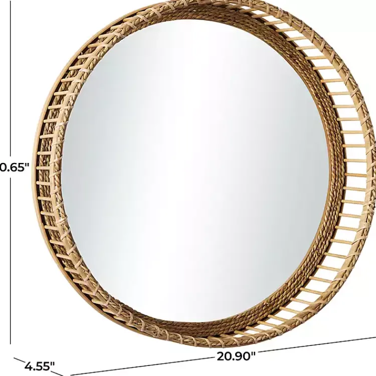 Kirklands Home Round Seagrass and Bamboo Wall Mirror Online