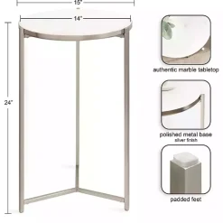 Kirklands Home Round Aguilar Accent Table Silver New