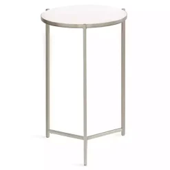 Kirklands Home Round Aguilar Accent Table Silver New