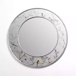 Kirklands Home Round Silver Birds and Branches Wall Mirror Hot