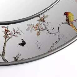 Kirklands Home Round Silver Birds and Branches Wall Mirror Hot