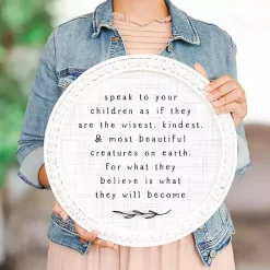 Kirklands Home Round Speak to Children Wall Plaque White Outlet