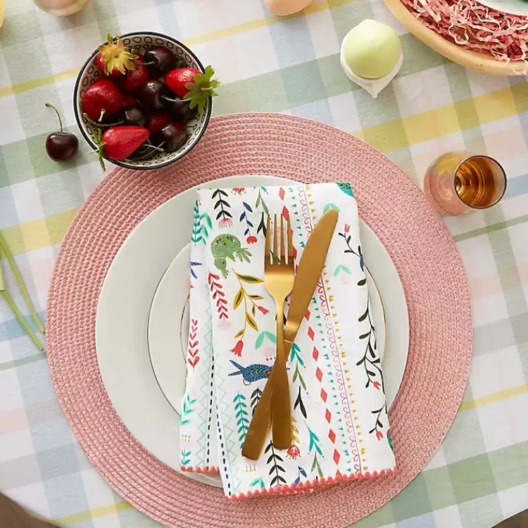 Kirklands Home Round Sweet Spring Plaid Tablecloth, 70 in. Multi Discount