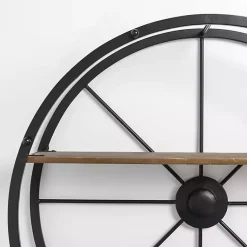 Kirklands Home Round Wagon Wheel Wall Shelf