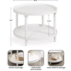 Kirklands Home Round Bellport Coffee Table White Discount