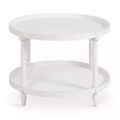 Kirklands Home Round Bellport Coffee Table White Discount