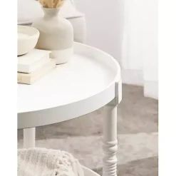 Kirklands Home Round Bellport Coffee Table White Discount