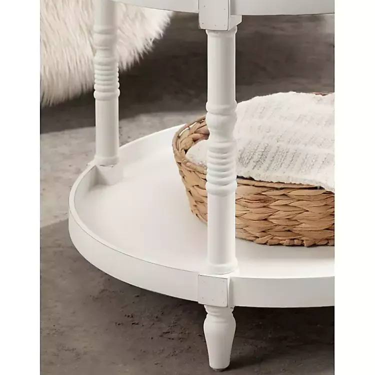 Kirklands Home Round Bellport Coffee Table White Discount