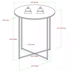 Kirklands Home Round Marble and Gold Accent Table White Clearance